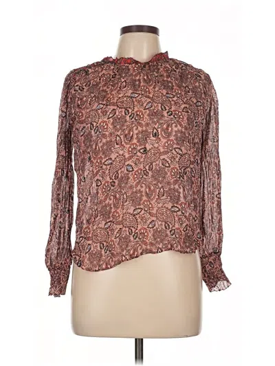 Pre-owned Boden Long Sleeve Blouse In Brown