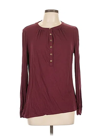 Pre-owned Boden Long Sleeve Blouse In Burgundy