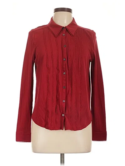 Pre-owned Boden Long Sleeve Blouse In Burgundy