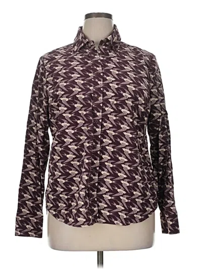 Pre-owned Boden Long Sleeve Blouse In Burgundy