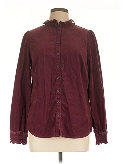 Pre-owned Boden Long Sleeve Blouse In Burgundy