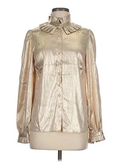 Pre-owned Boden Long Sleeve Blouse In Gold