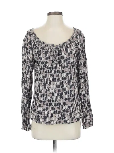 Pre-owned Boden Long Sleeve Blouse In Gray