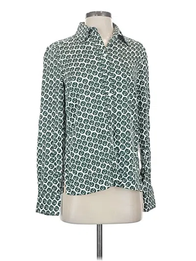 Pre-owned Boden Long Sleeve Blouse In Green