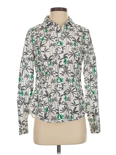 Pre-owned Boden Long Sleeve Blouse In Green