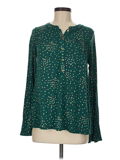 Pre-owned Boden Long Sleeve Blouse In Green