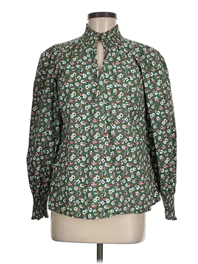 Pre-owned Boden Long Sleeve Blouse In Green