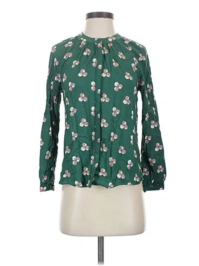 Pre-owned Boden Long Sleeve Blouse In Green