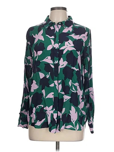 Pre-owned Boden Long Sleeve Blouse In Green