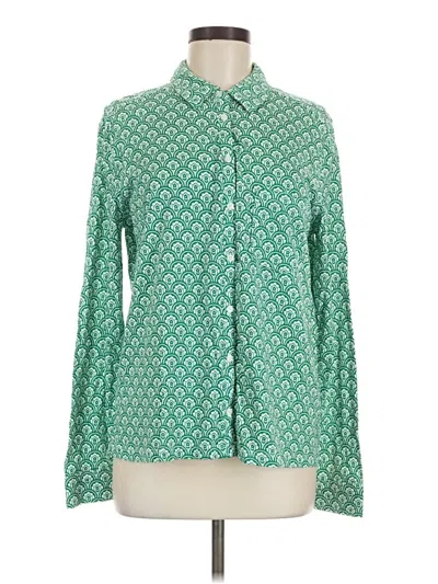 Pre-owned Boden Long Sleeve Blouse In Green