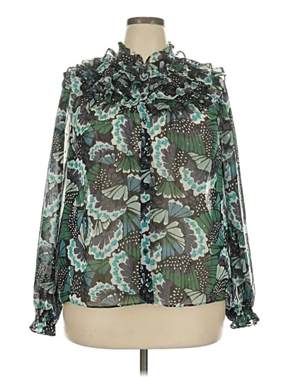 Pre-owned Boden Long Sleeve Blouse In Green