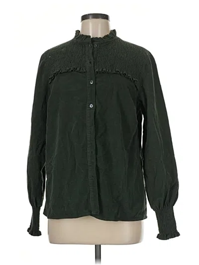 Pre-owned Boden Long Sleeve Blouse In Green