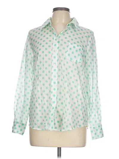 Pre-owned Boden Long Sleeve Blouse In Green