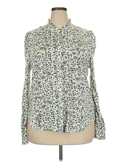 Pre-owned Boden Long Sleeve Blouse In Green