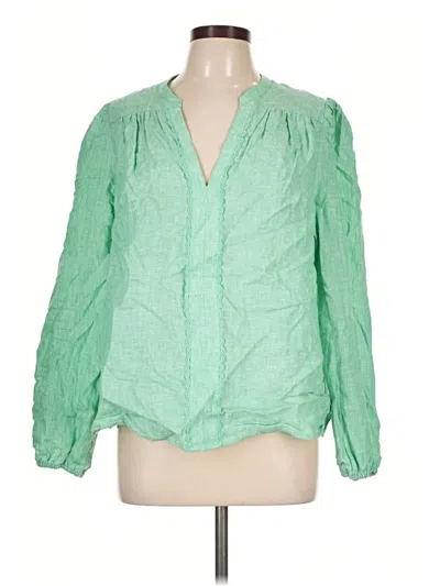 Pre-owned Boden Long Sleeve Blouse In Green