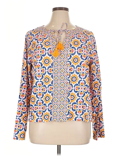 Pre-owned Boden Long Sleeve Blouse In Orange