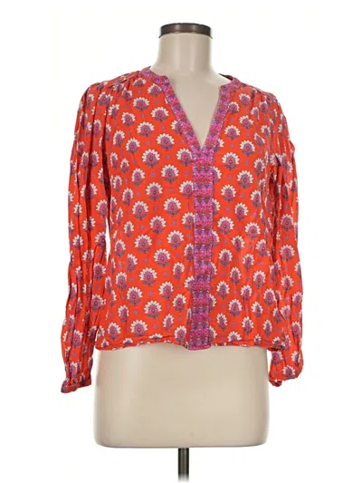 Pre-owned Boden Long Sleeve Blouse In Orange