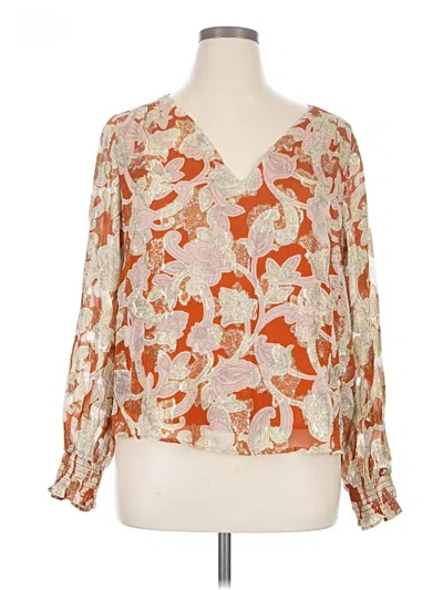 Pre-owned Boden Long Sleeve Blouse In Orange