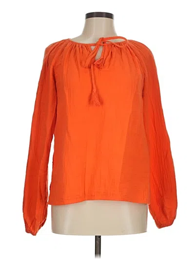 Pre-owned Boden Long Sleeve Blouse In Orange