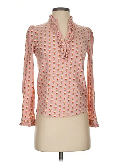 Pre-owned Boden Long Sleeve Blouse In Pink