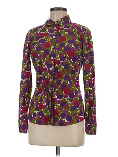 Pre-owned Boden Long Sleeve Blouse In Purple