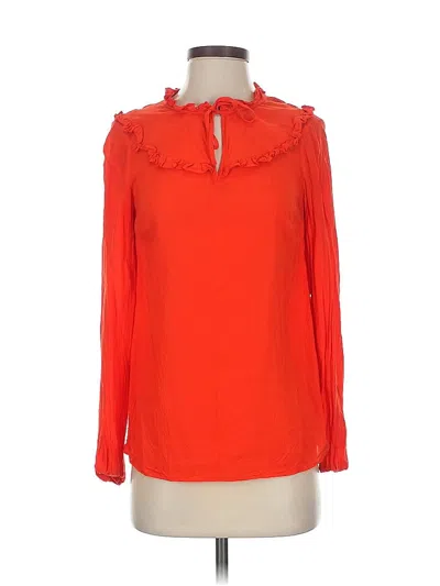 Pre-owned Boden Long Sleeve Blouse In Red