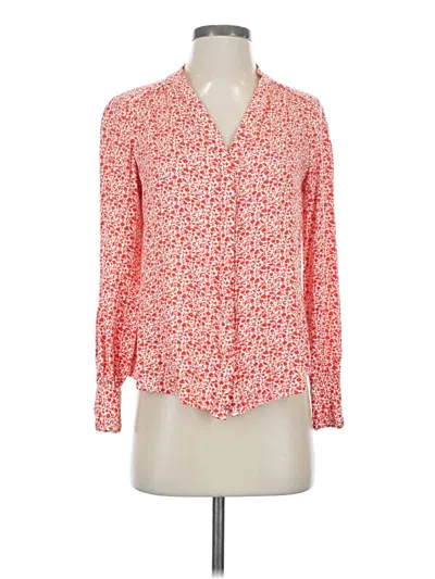 Pre-owned Boden Long Sleeve Blouse In Red