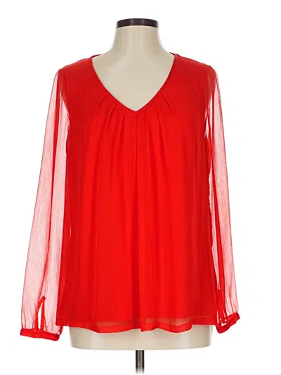 Pre-owned Boden Long Sleeve Blouse In Red