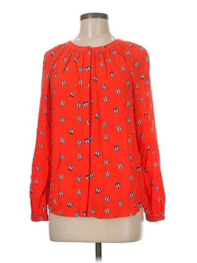 Pre-owned Boden Long Sleeve Blouse In Red
