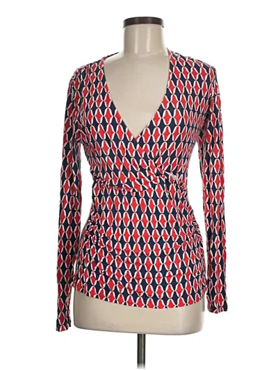 Pre-owned Boden Long Sleeve Blouse In Red