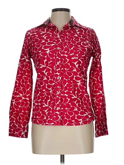 Pre-owned Boden Long Sleeve Blouse In Red