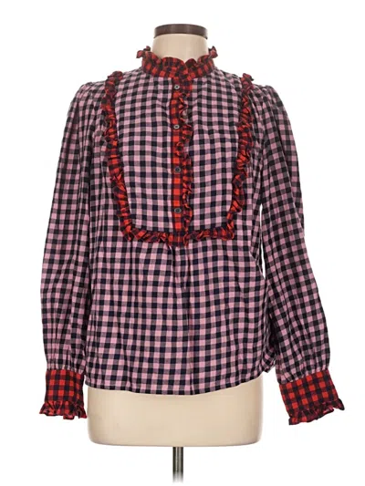Pre-owned Boden Long Sleeve Blouse In Red