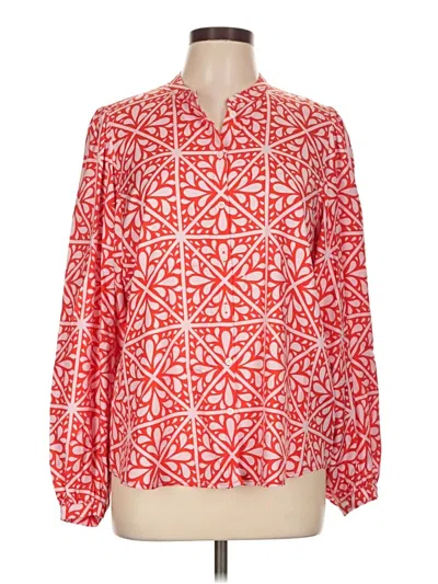 Pre-owned Boden Long Sleeve Blouse In Red