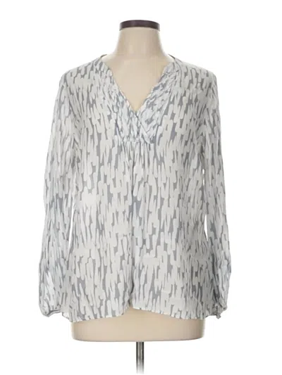 Pre-owned Boden Long Sleeve Blouse In Silver