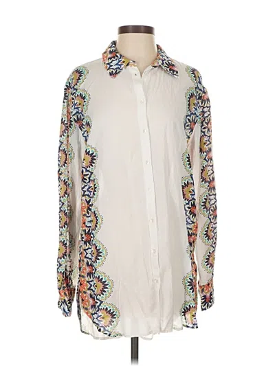 Pre-owned Boden Long Sleeve Blouse In White