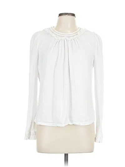 Pre-owned Boden Long Sleeve Blouse In White