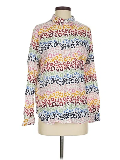 Pre-owned Boden Long Sleeve Blouse In White