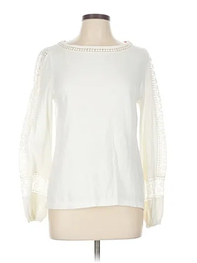Pre-owned Boden Long Sleeve Blouse In White