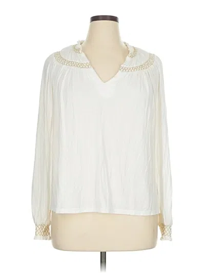 Pre-owned Boden Long Sleeve Blouse In White