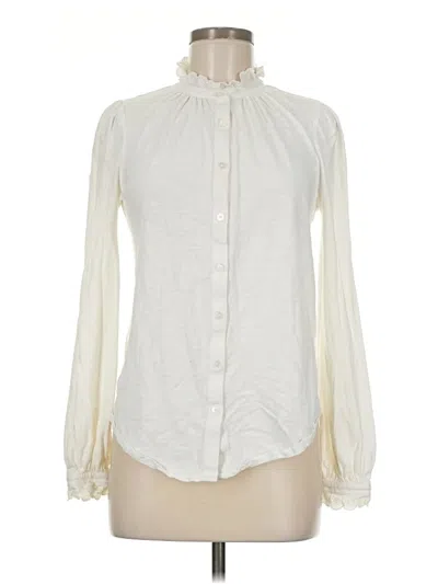 Pre-owned Boden Long Sleeve Blouse In White