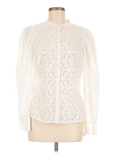 Pre-owned Boden Long Sleeve Blouse In White