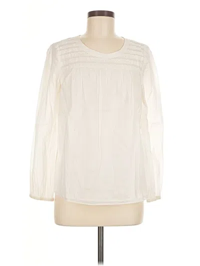 Pre-owned Boden Long Sleeve Blouse In White