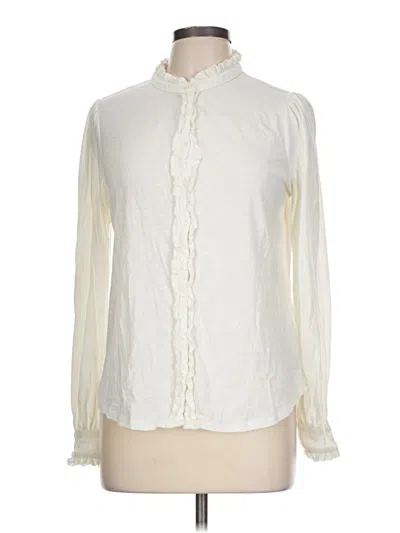 Pre-owned Boden Long Sleeve Blouse In White