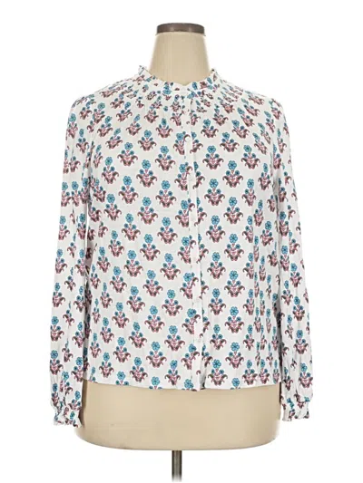 Pre-owned Boden Long Sleeve Blouse In White