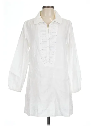 Pre-owned Boden Long Sleeve Blouse In White