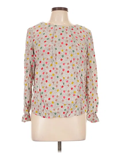Pre-owned Boden Long Sleeve Blouse In White