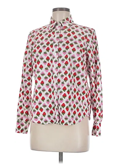 Pre-owned Boden Long Sleeve Blouse In White