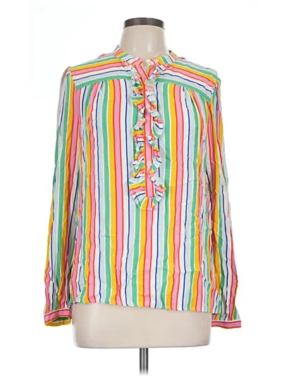 Pre-owned Boden Long Sleeve Blouse In White