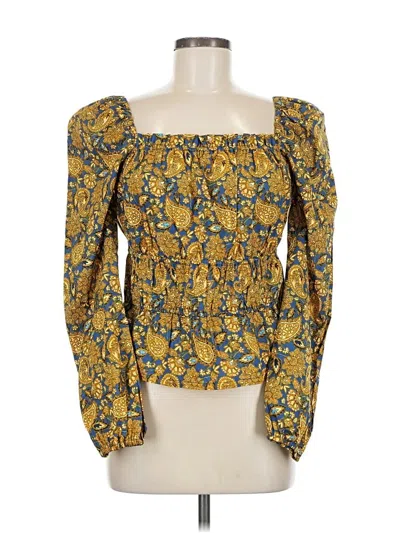 Pre-owned Boden Long Sleeve Blouse In Yellow