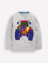 Boden Langarmshirt Aus Bouclé-grau Meliert, Traktor